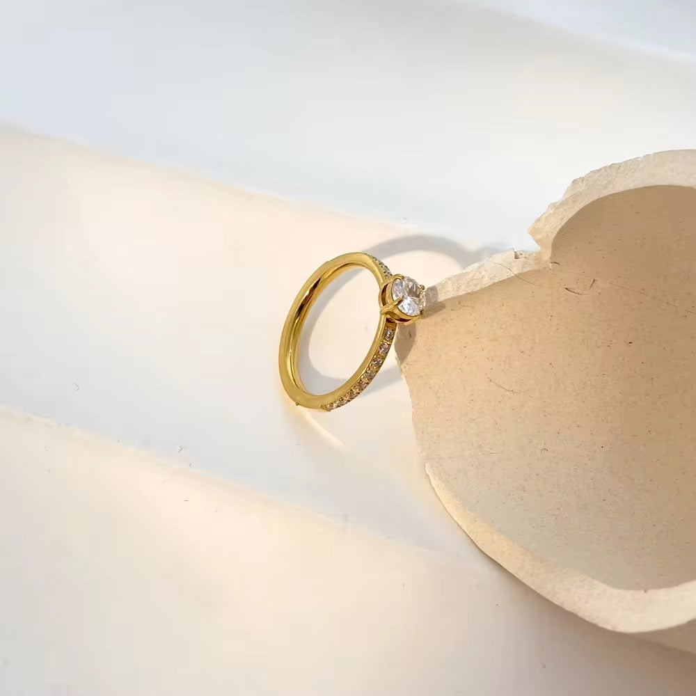 Astra: 18K Gold Plated Minimal Diamond Ring
