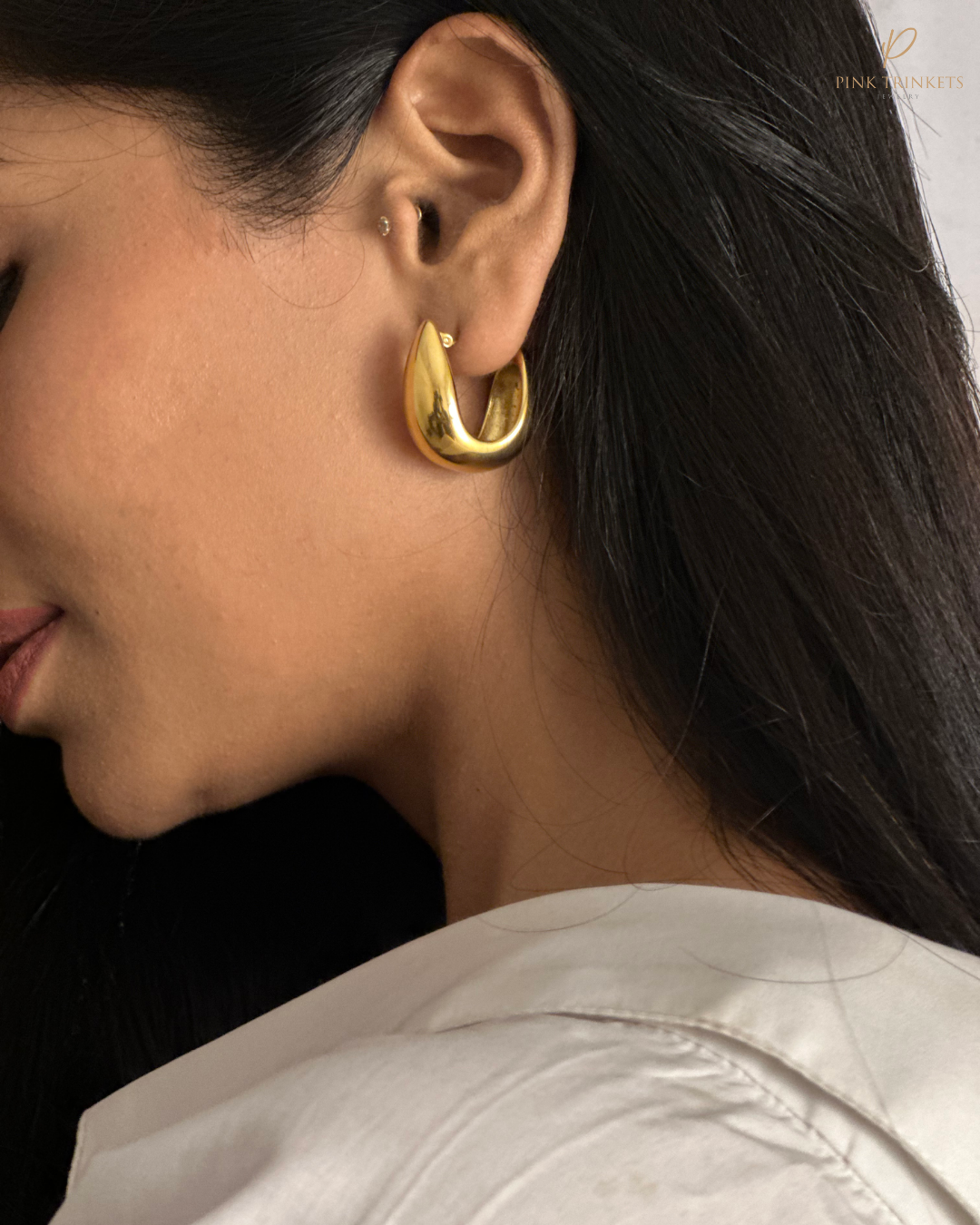 Valencia: 18k Gold Plated Stylish Folded Studs