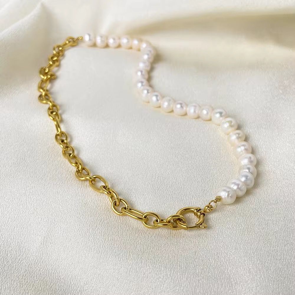 Pearl Luxe Fusion Necklace - 18k gold-plated