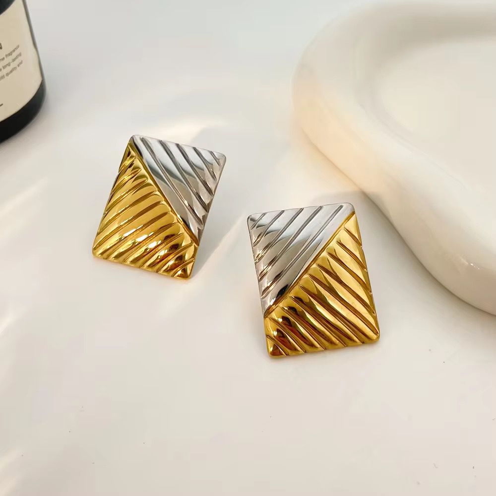 DuoTone Luxe Studs - 18k gold-plated