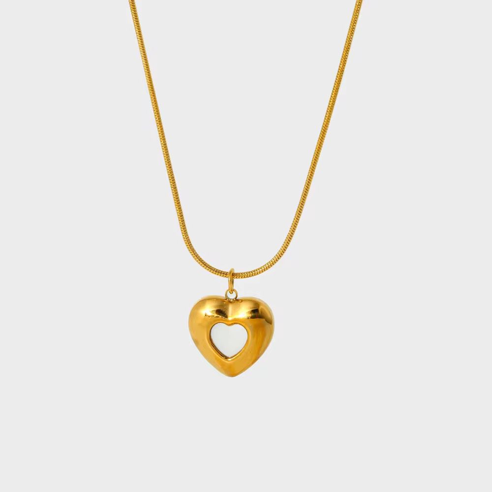 Heart Within Pendant Necklace - 18k gold-plated