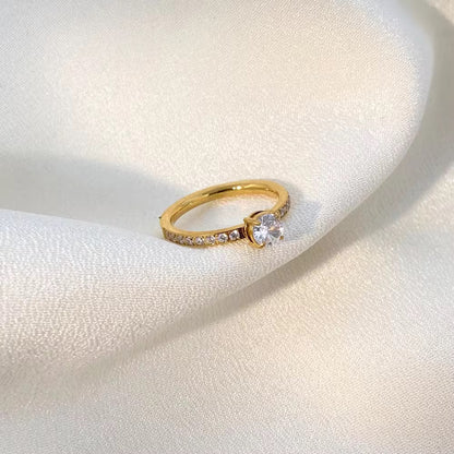 Astra: 18K Gold Plated Minimal Diamond Ring
