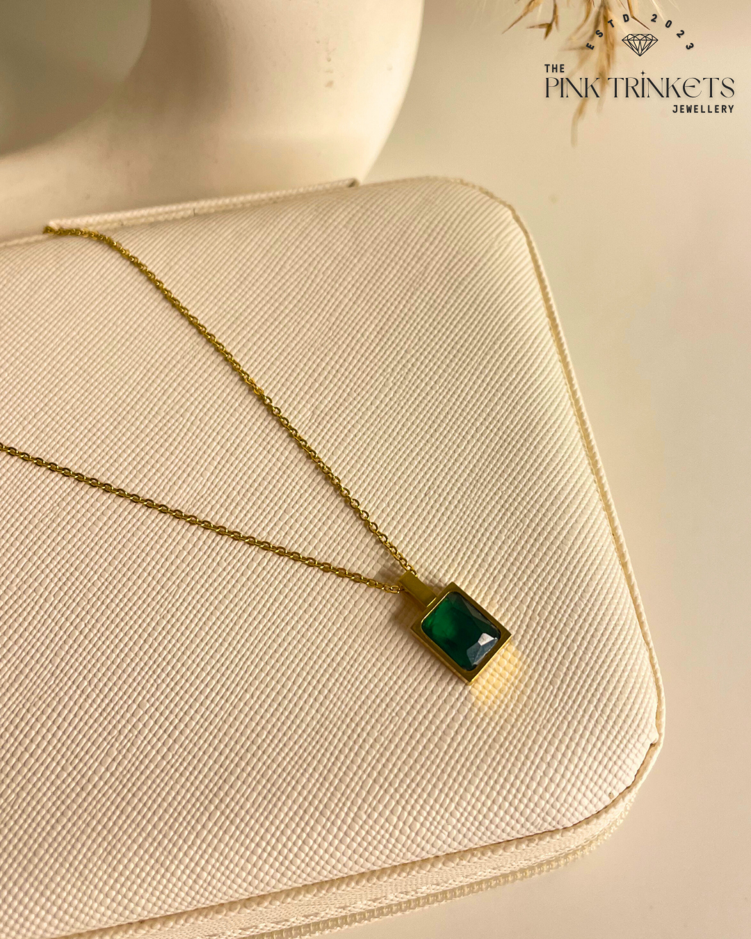 Emerald Elegance 18k Gold Plated necklace