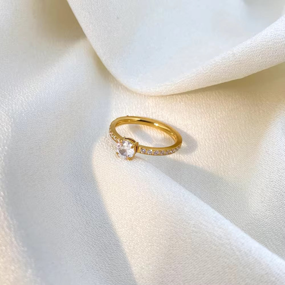 Astra: 18K Gold Plated Minimal Diamond Ring
