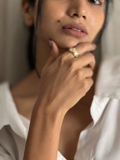 Glamour 18k gold plated ring