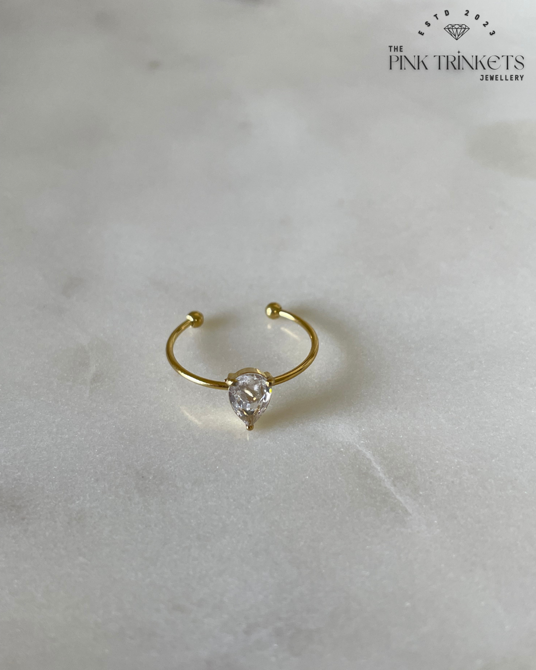 Delilah Adjustable 18k Gold Plated Ring