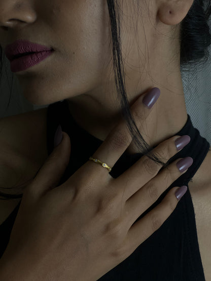 Gleaming Curve 18k Gold Plated Ring