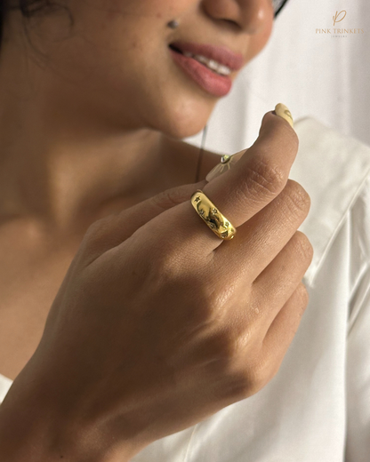 18K Gold Plated Stars Embedded Ring