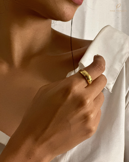 18K Gold Plated Stars Embedded Ring