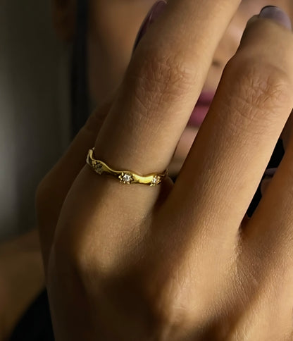 Gleaming Curve 18k Gold Plated Ring
