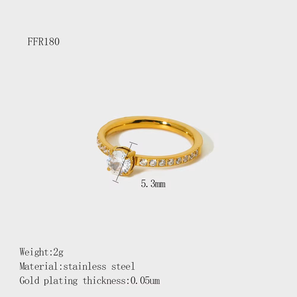 Astra: 18K Gold Plated Minimal Diamond Ring