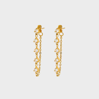 Elara: 18K Gold Plated Minimal Drop Studs