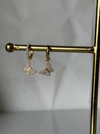 Zephyr: 18K Gold Plated Delicate Butterfly Studs