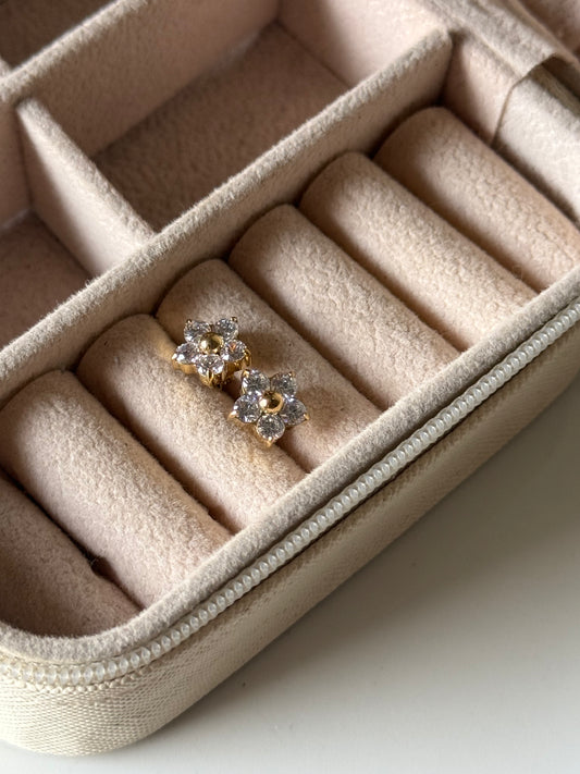 Bloom: 18K Gold Plated Delicate Flower Studs