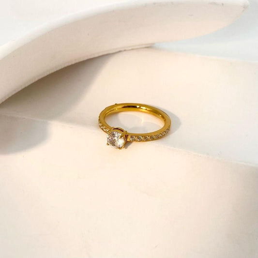 Astra: 18K Gold Plated Minimal Diamond Ring