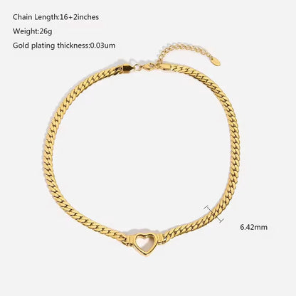 Golden Heart Link Bracelet : 18K Gold Platted