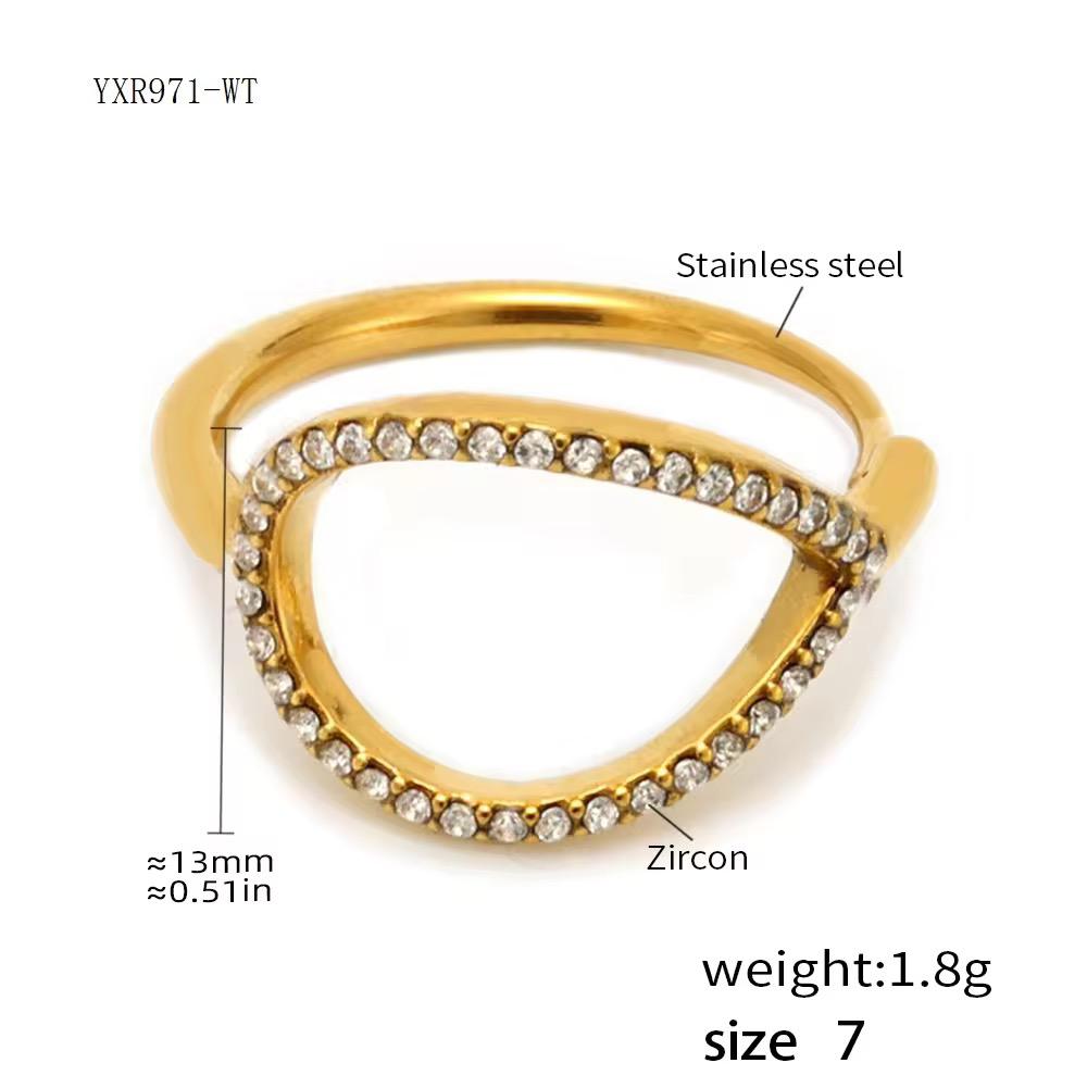 Sparkle Edge Open Ring - 18k gold-plated ring
