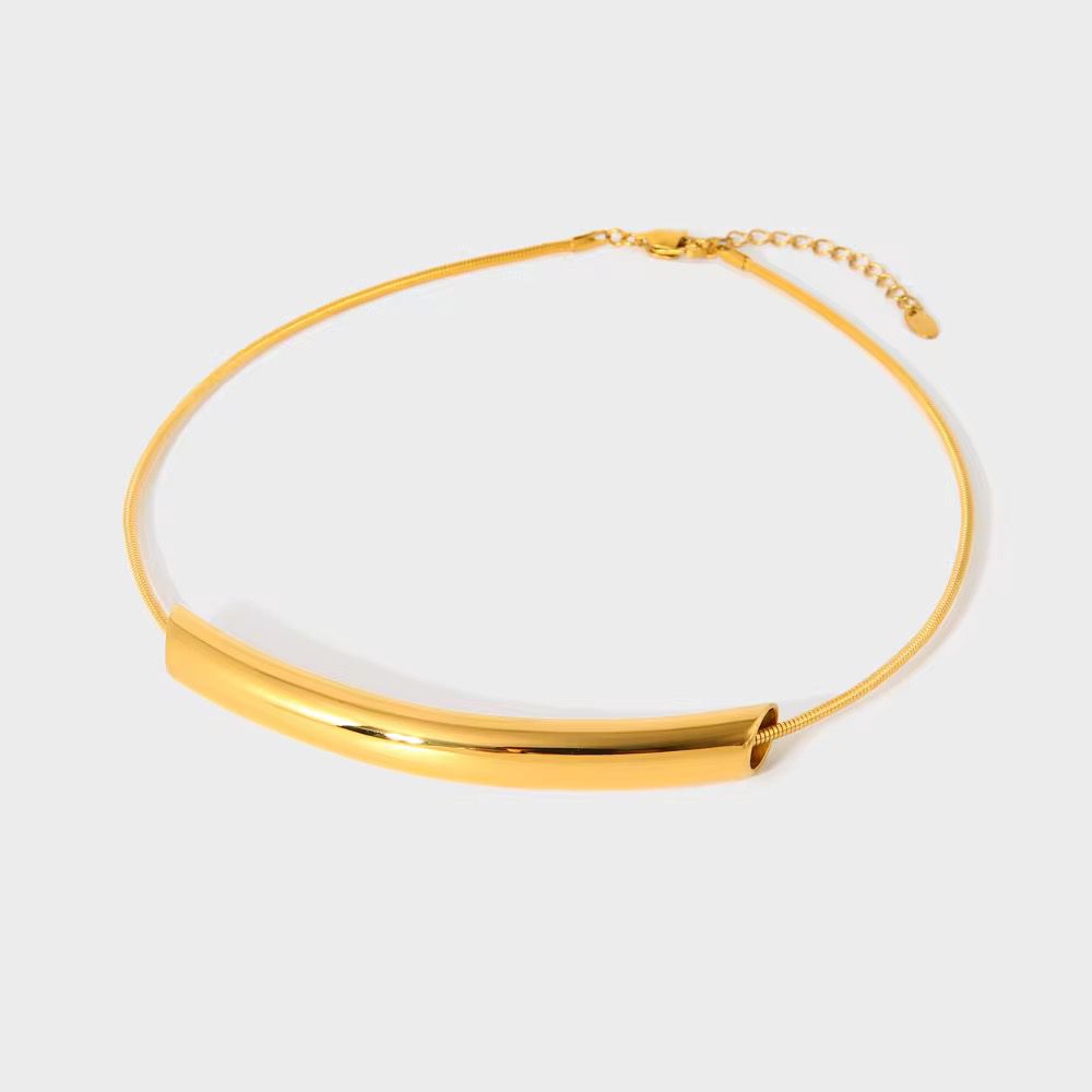 Sleek Curve Collar Necklace – Gold & Silver