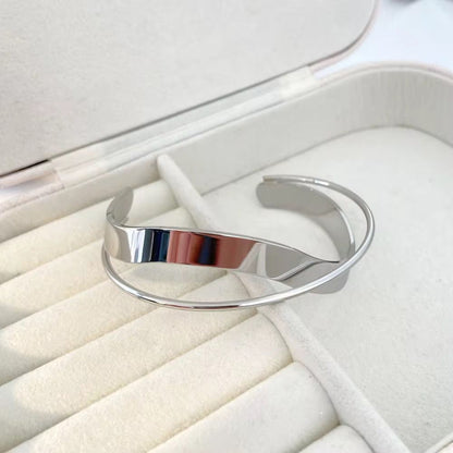 Silver Twist Open Cuff Bracelet