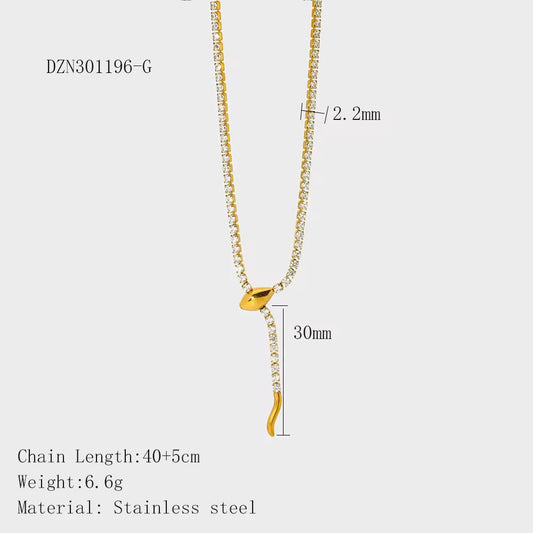 Luxe Drip Y-Necklace – 18K Gold Plated