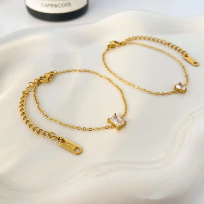 Solitaire Sparkle Bracelet (2 Variants) - 18K Gold Platted