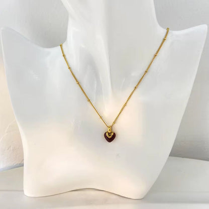Scarlet Heart Glow Necklace - 18k gold-plated