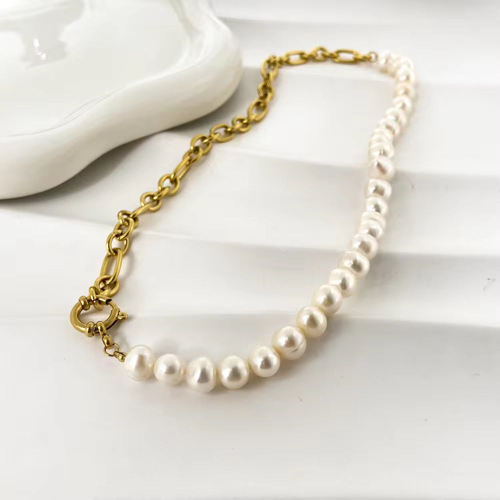 Pearl Luxe Fusion Necklace - 18k gold-plated