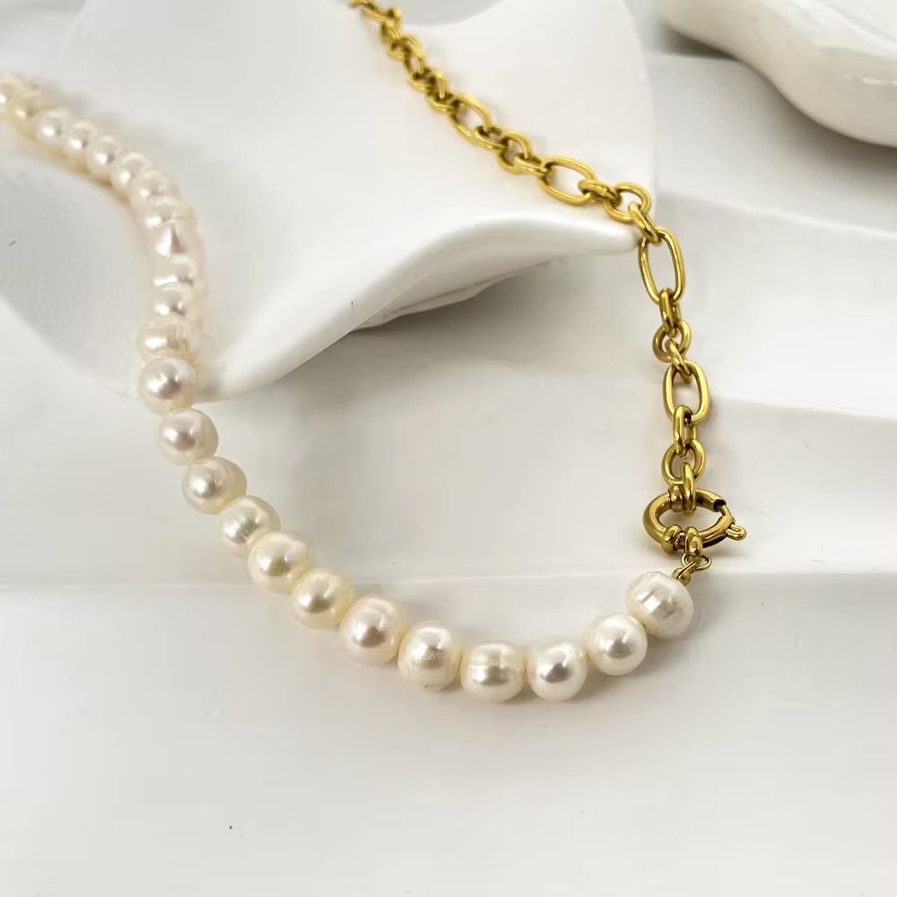 Pearl Luxe Fusion Necklace - 18k gold-plated