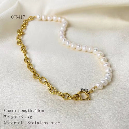 Pearl Luxe Fusion Necklace - 18k gold-plated