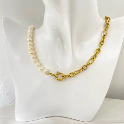 Pearl Luxe Fusion Necklace - 18k gold-plated