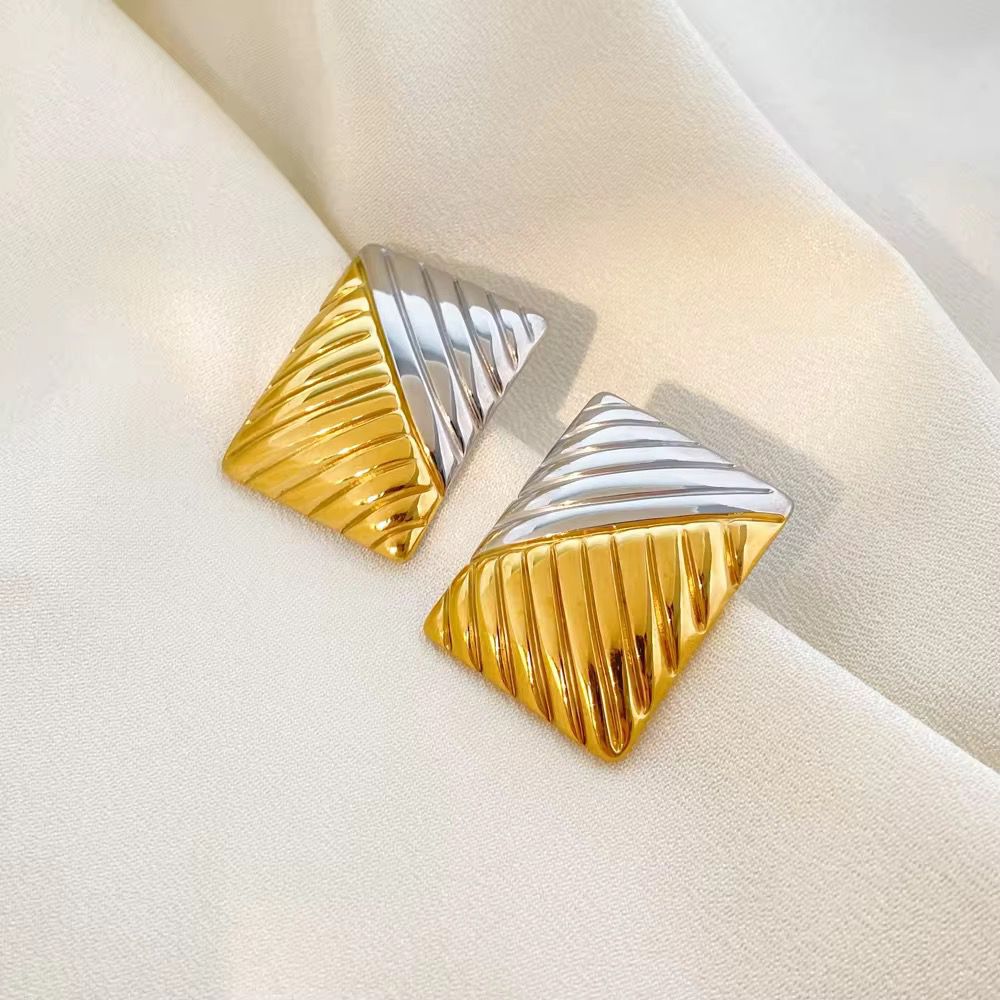DuoTone Luxe Studs - 18k gold-plated