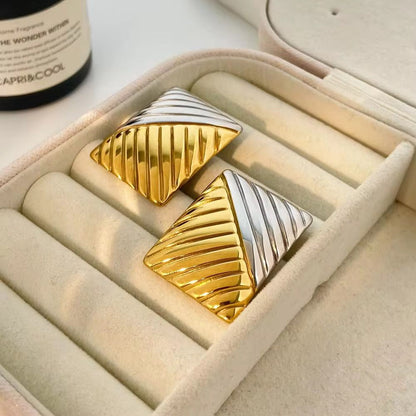 DuoTone Luxe Studs - 18k gold-plated