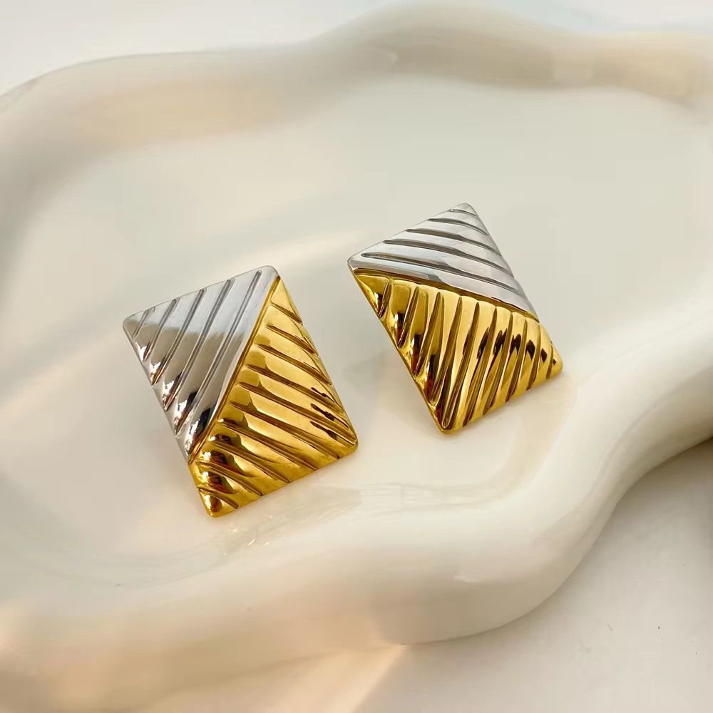DuoTone Luxe Studs - 18k gold-plated