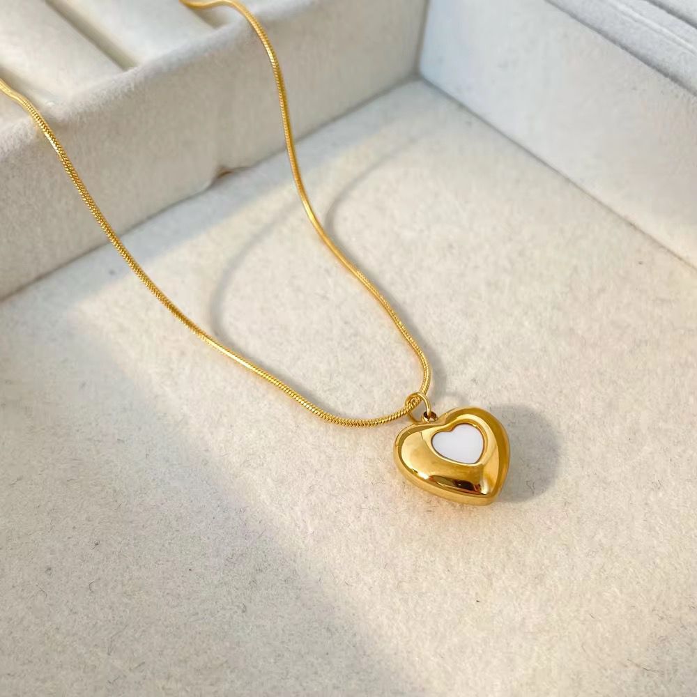 Heart Within Pendant Necklace - 18k gold-plated