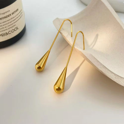 Golden Raindrop Dangle drops - 18k gold-plated