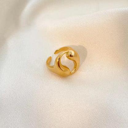 Fluid Wave Open Ring – Gold & Silver
