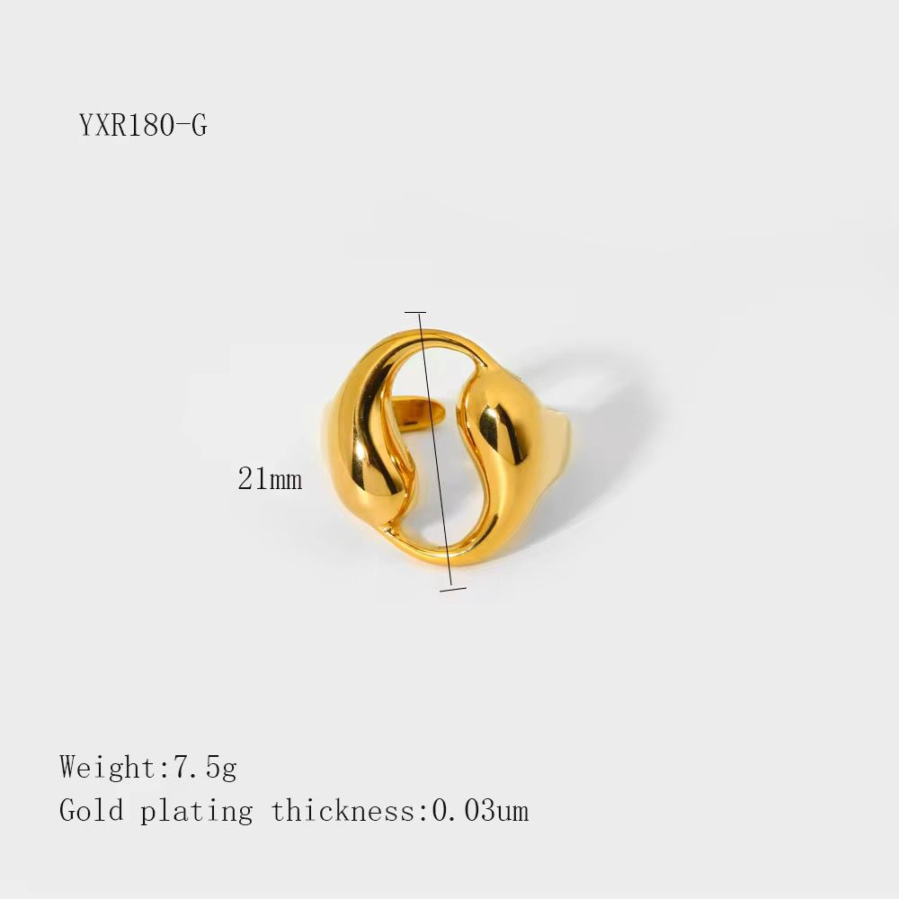 Fluid Wave Open Ring – Gold & Silver